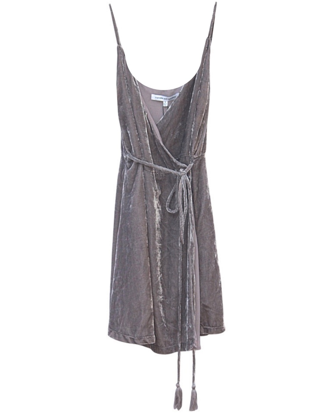 Velvet Wrap Tassel Dress